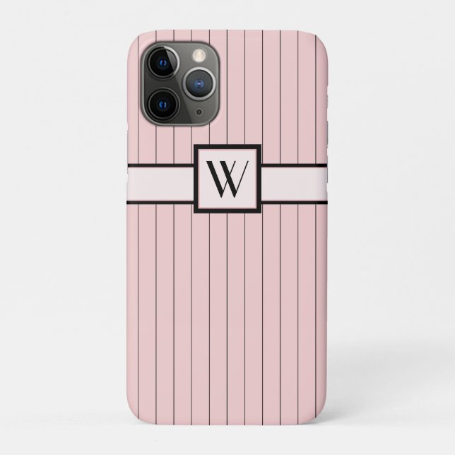 Pink with Black Pinstripes Case-Mate Case (Back)