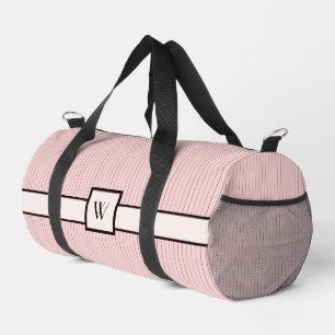 Pink with Black Pinstripes Duffle Bag