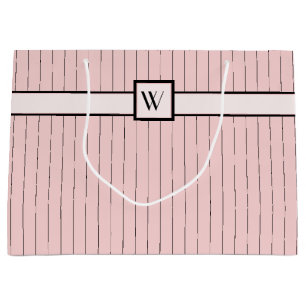 Pink with Black Pinstripes Gift Bag