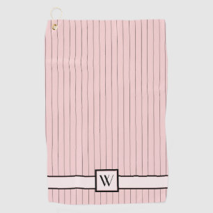 Pink with Black Pinstripes Golf Towel