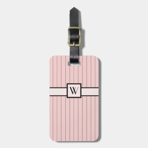 Pink with Black Pinstripes Luggage Tag