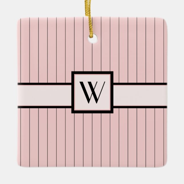 Pink with Black Pinstripes Ornament (Front)