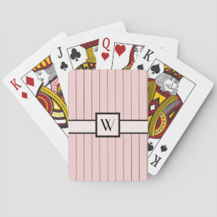 Pink with Black Pinstripes Playing Cards