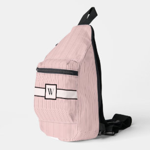 Pink with Black Pinstripes Sling Bag