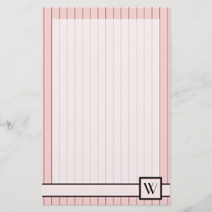 Pink with Black Pinstripes Stationery