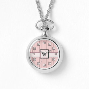 Pink with Black Pinstripes Watch