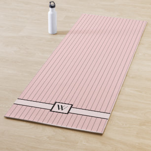 Pink with Black Pinstripes Yoga Mat