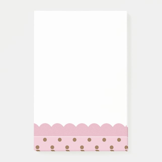 Pink with Brown Polka Dots Post-it Notes (Front)
