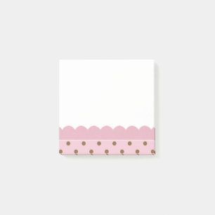 Pink with Brown Polka Dots Post-it Notes