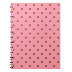 Pink with Brown Polka Dots Spiral Notebook