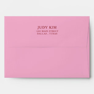 PINK WITH BURGUNDY TEXT CLASSIC  ELEGANT ENVELOPE