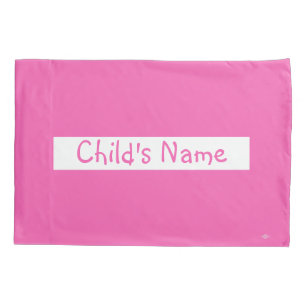 Pink with Child's Name HAMbyWG Pillow Cover