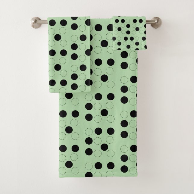 Pink with Circles  Bath Towel Set (Insitu)