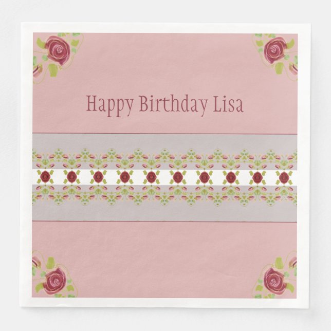 Pink With Floral Napkin (Front)