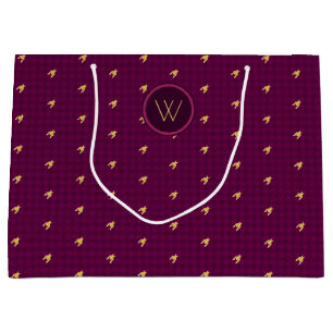 Pink with Gold Accent Houndstooth Gift Bag