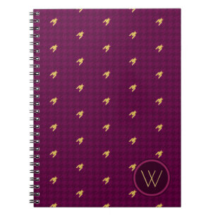 Pink with Gold Accent Houndstooth Notebook