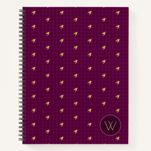 Pink with Gold Accent Houndstooth Notebook