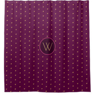 Pink with Gold Accent Houndstooth Shower Curtain