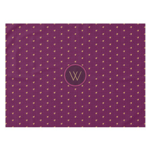 Pink with Gold Accent Houndstooth Tablecloth