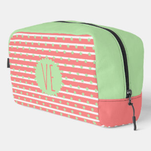 Pink with Green Stars Christmas Dopp Kit