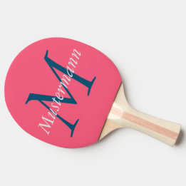 pink with monogram ping pong paddle