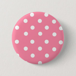 Pink with White Dots Button