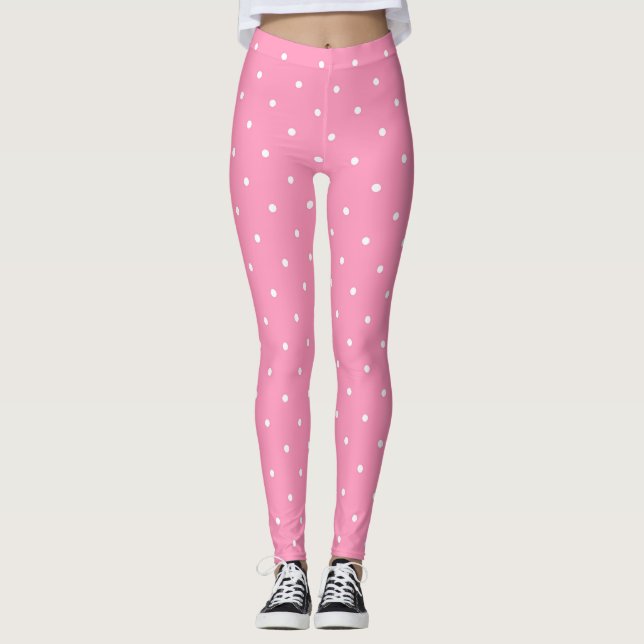 pink with white dots leggings (Front)