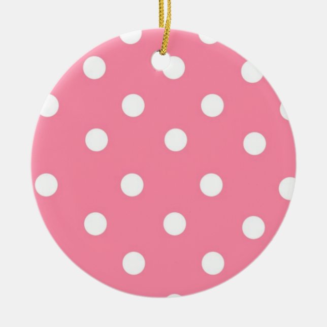 Pink with White Dots Ornament (Front)