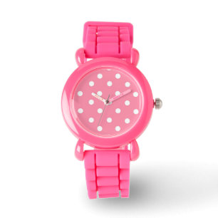 Pink with White dots Watch