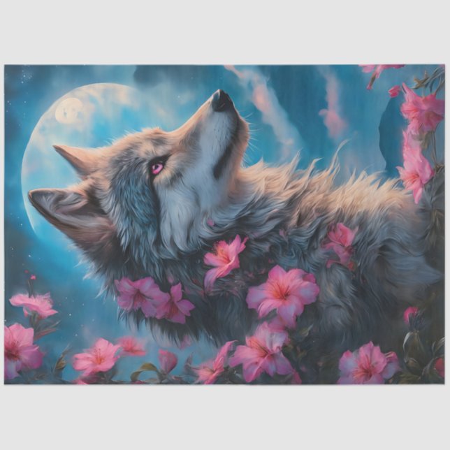 Pink Wolf Tissue Paper (Front)