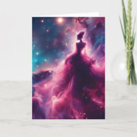 Pink, Woman-Shaped Nebula in Outer Space