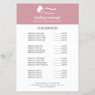 PINK WOMAN STONE MASSAGE Wellness Day Spa Flyer