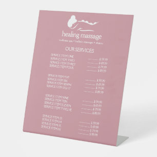 PINK WOMAN STONE MASSAGE  Wellness Day Spa Pedestal Sign
