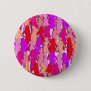 Pink Women Silhouette 6 Cm Round Badge