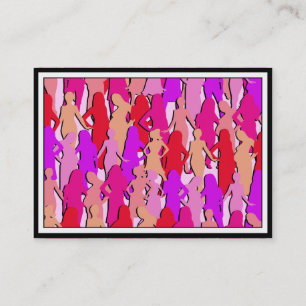 Pink Women Silhouette Business Card