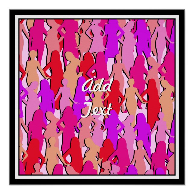 Pink Women Silhouette Poster (Front)