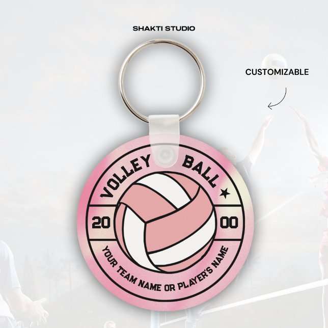 Pink Women Volleyball Gift Souvenir Keychain (Creator Uploaded)
