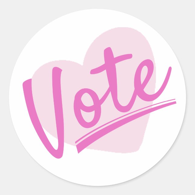 Pink Women Vote Classic Round Sticker (Front)