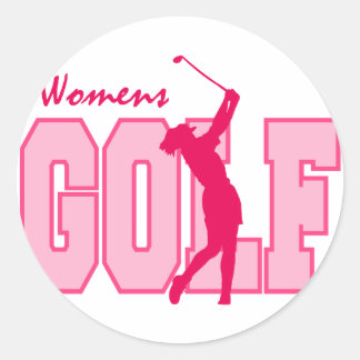 Pink Women's Golf Classic Round Sticker
