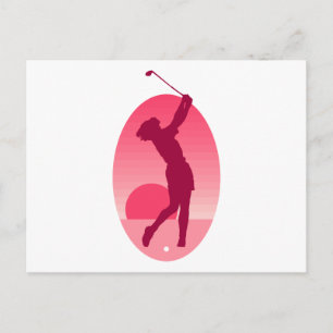 Pink Women's Golf Postcard