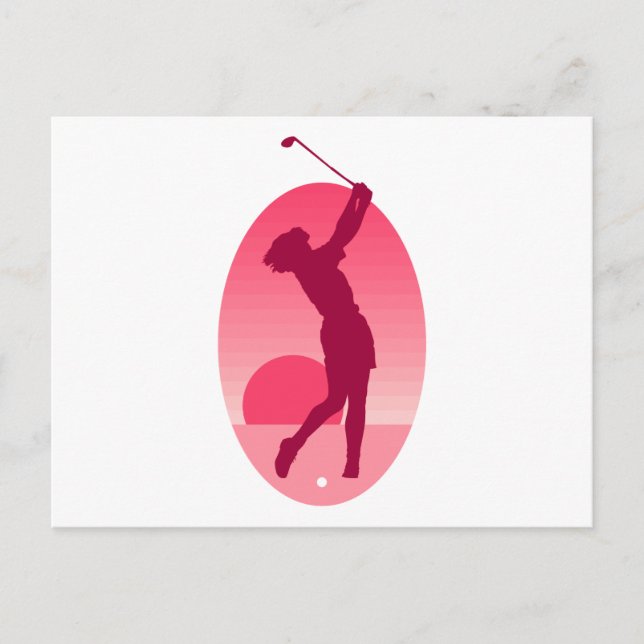 Pink Women's Golf Postcard (Front)