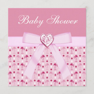 Pink Wonderland Flamingos Baby Shower Invites