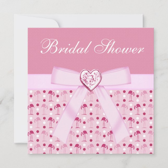 Pink Wonderland Flamingos Bridal Shower Invites (Front)