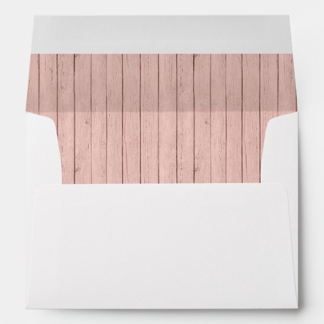 Pink Wood Baby Shower Invitation Envelope (Back (Bottom))