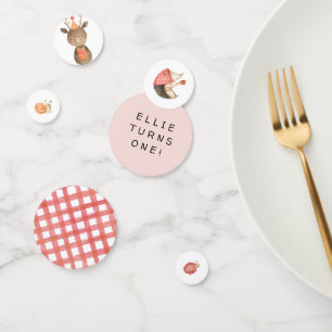 Pink Woodland Animal Birthday Table Confetti