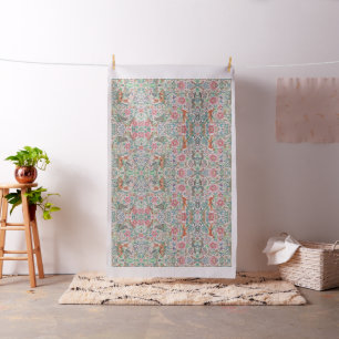 Pink Woodland Animal William Morris Tapestry Look Fabric