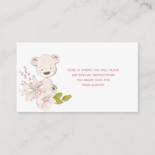 Pink Woodland Baby Bear Enclosure Card
