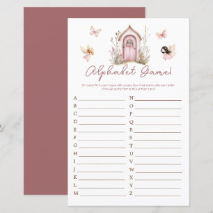 Pink Woodland Fairies Baby Shower Alphabet