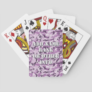 Pink Woodland Forest Military Camouflage Playing Cards