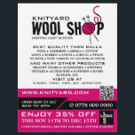 Pink Wool Shop Logo, Knitting Store, Yarn Store Flyer<br><div class="desc">Pink Wool Shop Logo,  Knitting Store,  Yarn Store Advertising Flyer by The Business Card Store.</div>